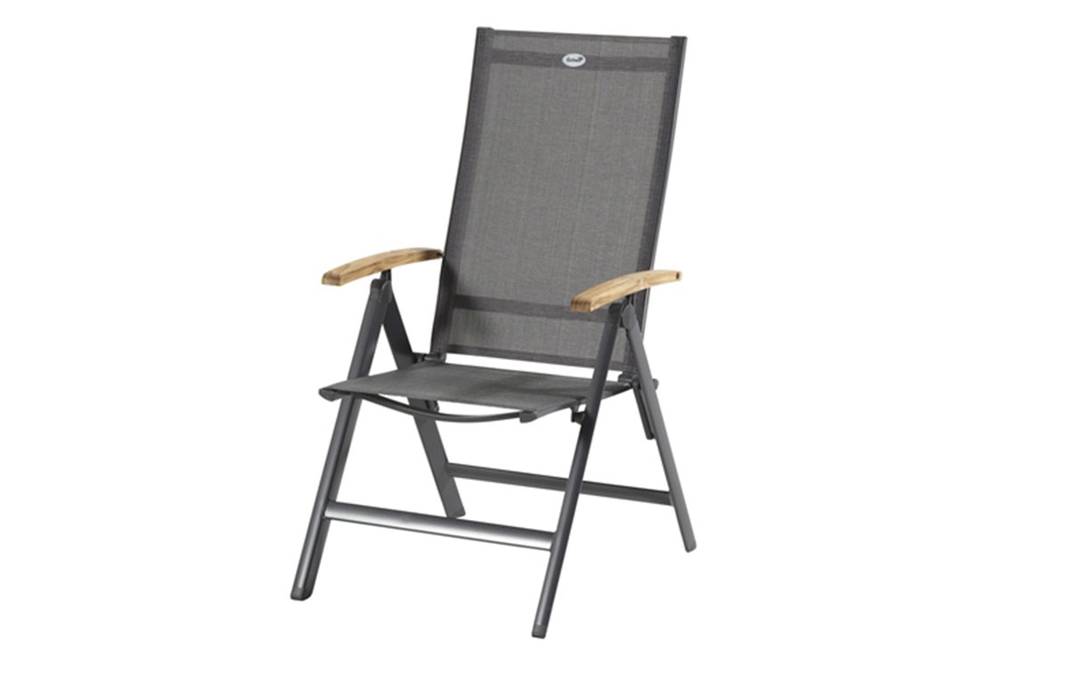Hartman Aruba verstelbare stoel met teak armleuning | Antraciet