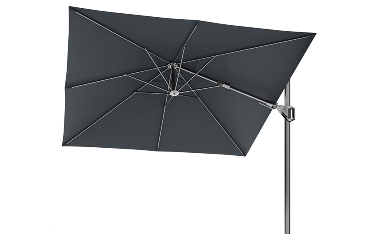 sociaal Voorkomen metaal Platinum Voyager T² zweefparasol 270x270cm | Faded black | DeVriesXL