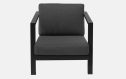 Grijze loungestoel met aluminium frame