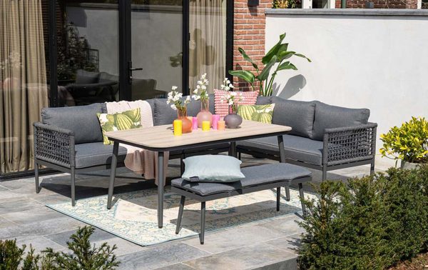 Garden impressions Teramon Lounge dining set 6-delig | Mystic grey