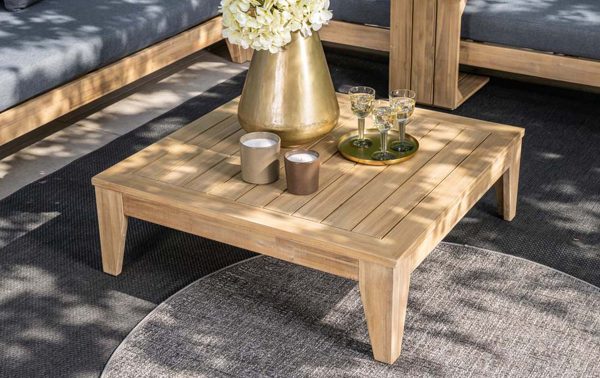 Teakhouten bijzettafel vierkant