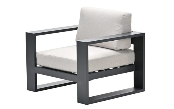 Garden Impressions Cube loungestoel | Carbon black Kussens desert sand