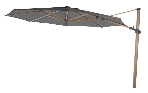 4 Seasons Outdoor Siesta Premium rond rond 350 cm | Antraciet Met houtlook frame