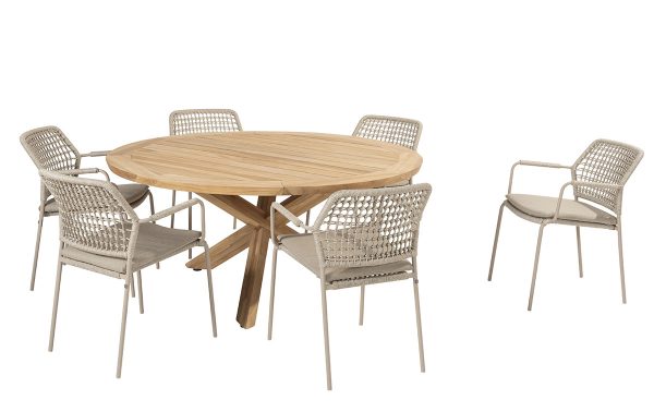 Taste 4SO Barista dining latte + Prado teak tafel