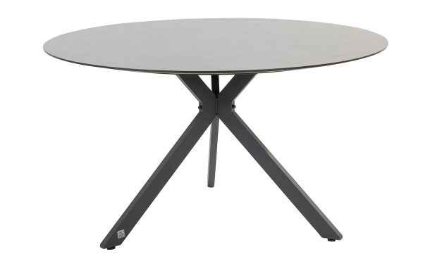 4 Seasons Outdoor Locarno dining tuintafel 130 cm rond Hpl antraciet