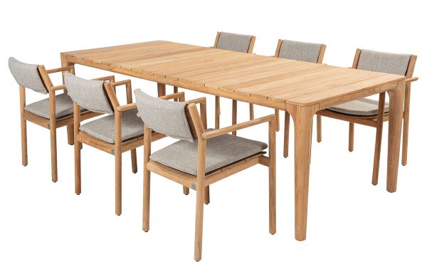 4 Seasons Outdoor Levi dining tuinset met Liam tuin eettafel 240 | Teak