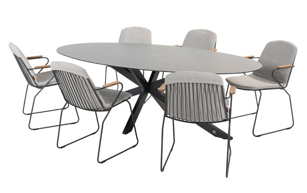 4 Seasons Outdoor Veneto dining tuinset met Privada tuin eettafel | Antraciet