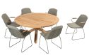 4 Seasons Outdoor Veneto dining tuinset met Prado teak tuin eettafel rond 160 | Olijf
