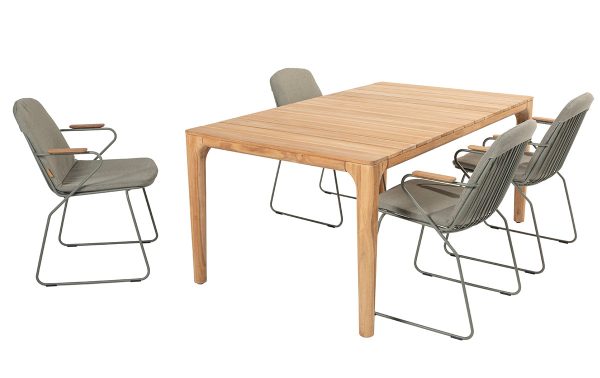 4 Seasons Outdoor Veneto dining tuinset met Liam tuin eettafel 180 | Olijf
