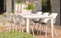 Witte tuinset met Hartman Le Soleil element dining tuinstoelen