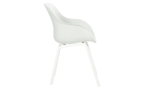 Zijaanzicht witte tuinset met Hartman Le Soleil element dining tuinstoelen