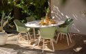 Hartman Le Soleil element dining tuinstoel | Wit/Taupe met witte tafel
