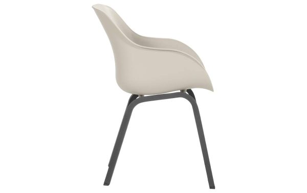 Zijaanzicht van de Hartman Le Soleil element dining tuinstoel | Zwart | Taupe