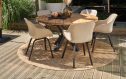 Hartman Le Soleil element dining tuinstoel | Zwart | Taupe met een ronde teakhouten tafel