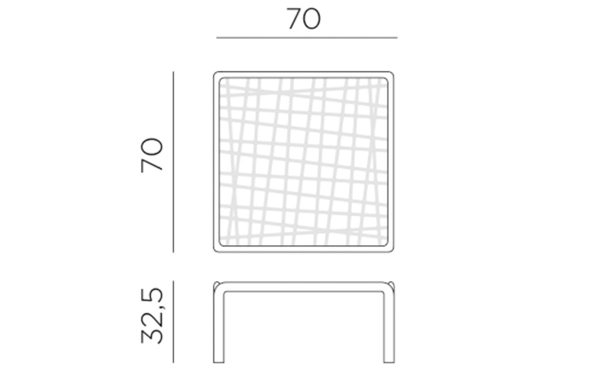 Afmetingen Nardi Komodo tafel met glas