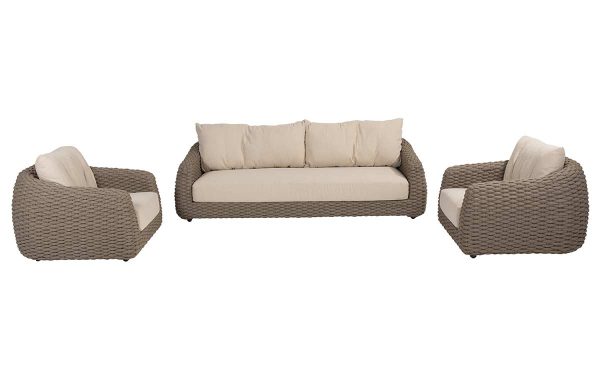4 Seasons Outdoor Maxime loungebank met 2 loungestoelen