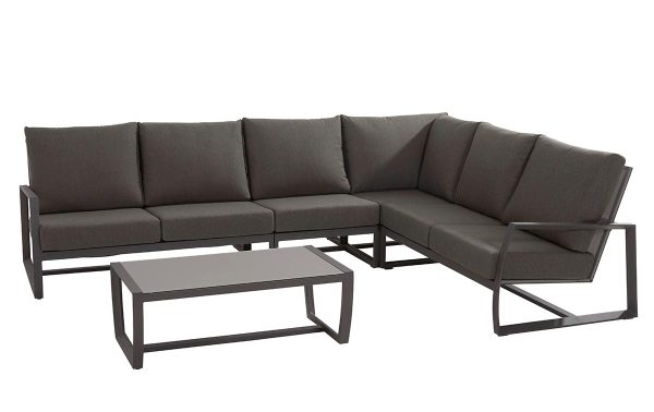 Taste by 4SO New Mauritius hoek loungeset met salontafel | Matt carbon grey