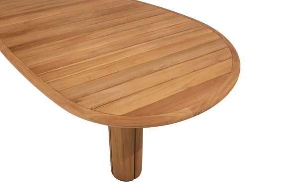 Taste by 4SO Corsica tuin eettafel 240 x 130 cm kiezel-vorm | Teak detail