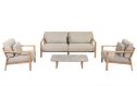 4 Seasons Outdoor Lucas stoel-bank loungeset met salontafel | Volga beige