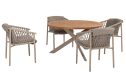 4 Seasons Outdoor Allora dining stoel met Prado 130 cm tafel | Latte