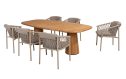 4 Seasons Outdoor Allora dining stoel latte met Capri 240 tuintafel | Latte
