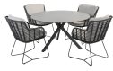 4 Seasons Outdoor Fabrice diningset met Locarno tafel 130 cm | Antraciet