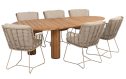 4 Seasons Outdoor Fabrice diningsetmet Corsica tafel | Latte