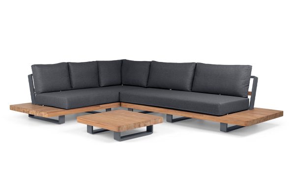 Life Outdoor Living Fitz Roy loungeset 6 personen | Lava / Teak / All weather carbon