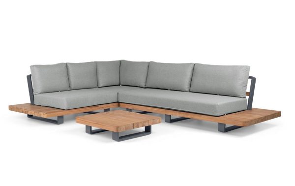 Life Outdoor Living Fitz Roy loungeset 6 personen | Lava / Teak / Comforma steel