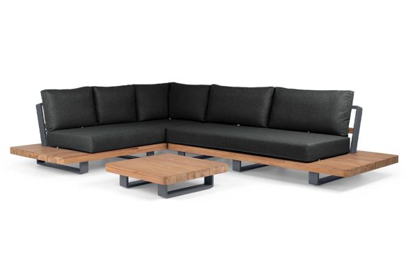 Life Outdoor Living Fitz Roy loungeset 6 personen | Lava / Teak / Comforma basalt