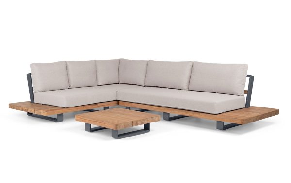 Life Outdoor Living Fitz Roy loungeset 6 personen | Lava / Teak / Soltex dune