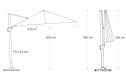 Afmetingen Platinum parasol