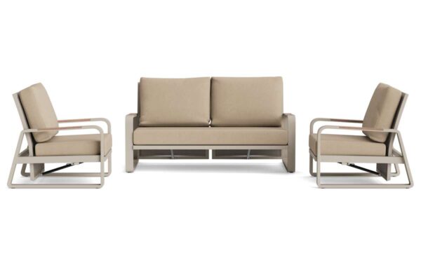 Life Outdoor Living Montana verstelbare stoel-bank loungeset 3-delig | Beige / Sand